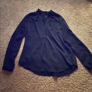 Black sheer long sleeve Ann Taylor blouse